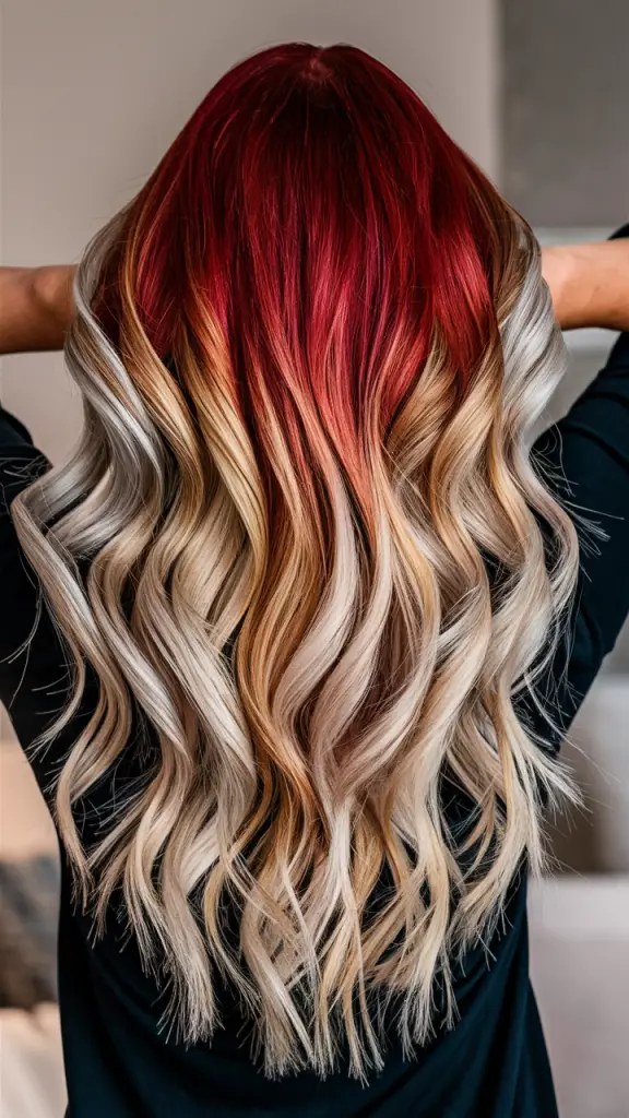 27 Stunning Red and Blonde Hair Color Ideas: Peekaboo, Ombre, Curly ...