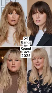 Best Bangs for Round Face 2025: Curtain, Wispy, Bob, Butterfly, and
